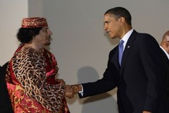 Gaddafi. Obama. Meeting